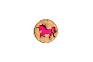 Insigna din lemn cu unicorn