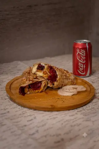 Tortilla with prosciutto + Coca-Cola