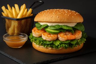 Бургер з тигровою креветкою (210/140/25г)