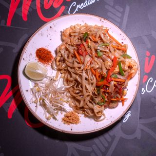 Tallarines Pad Thai Con Langostinos