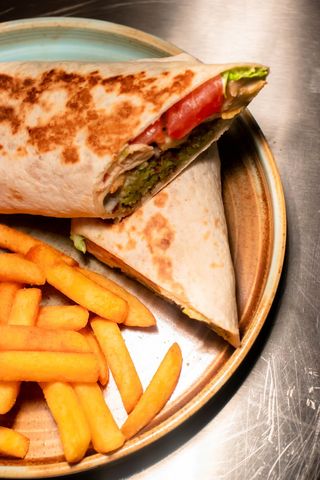 Falafel Wrap with Fries