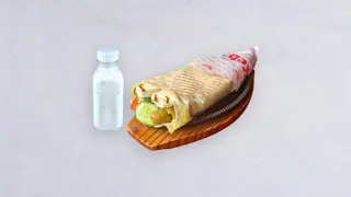 Tortilla wrap halloumi, ayran