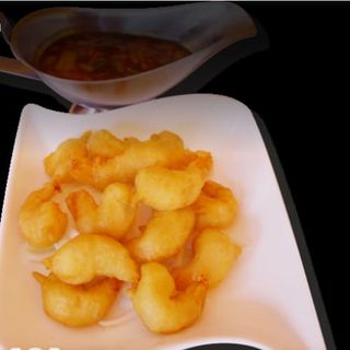 121.Gambas Fritas Con Salsa Agridulce