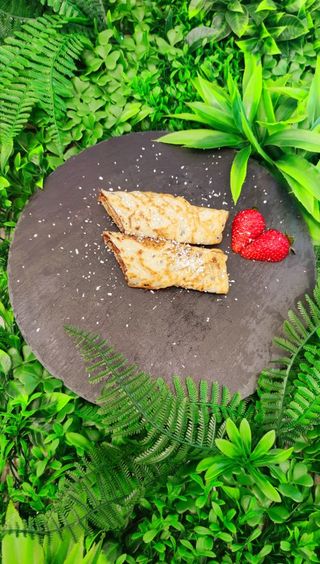 Протеинова палачинка с фъстъчено масло с намалено съдържание на мазнини