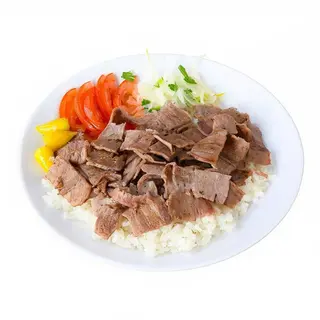 Plato kebab con arroz menu
