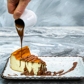 Tarta de queso  con dulce de leche