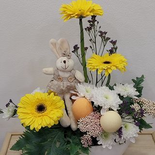 Arranjo de gerberas Páscoa 