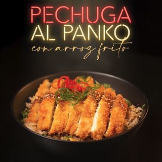 Arroz Frito Oriental con Pechuga al Panko