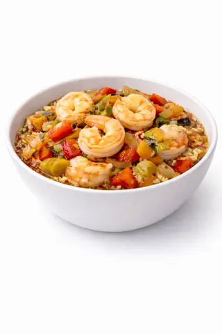 GAMBAS CON TOMATES Y PIMIENTO ROJO, 250g