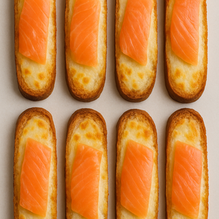 Pan con ajo y salmón