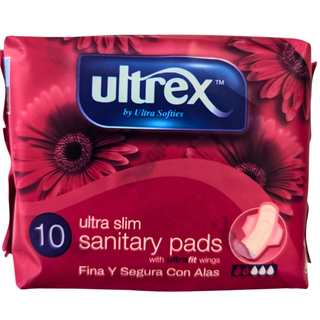 Ultrex Ultra Slim Sanitary Pads with Wings Pack of 10