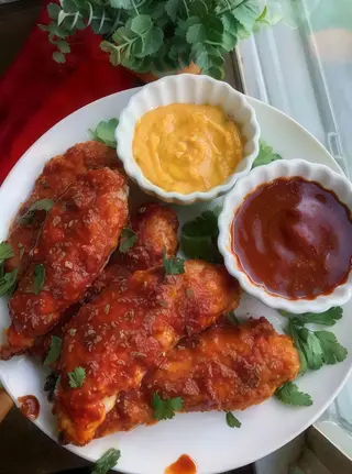 Chicken tenders & barbecue sauce