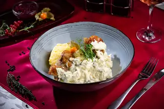 Pui cu smantana si mamaliguta