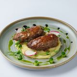 Говяжьи котлеты с сыром и картофельным пюре 