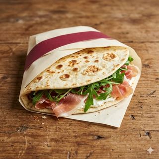 Crudo Nazionale 16 mesi, squacquerone di Romagna e rucola