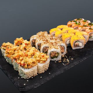  კომპლექტი შემწვარი ორაგული + ქათამი