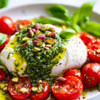 Burrata, pesto & pistacho 