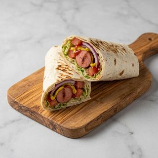 Piadina con wurstel