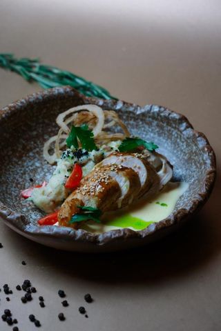 Куринная грудка BBQ с  картофелем.