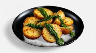 Baked potatoes with chimichurri