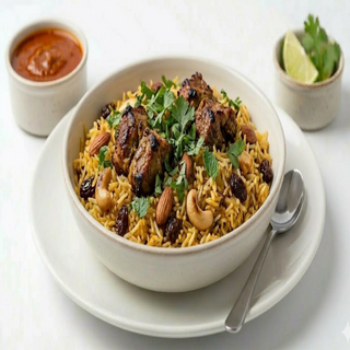 Arroz con cordero tikka