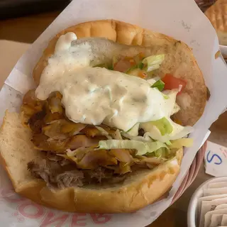 bocadillo kebab doble