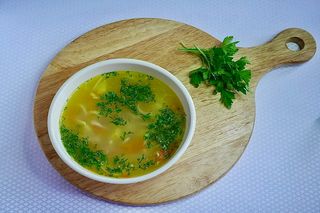 Суп лапша домашняя с потрошками