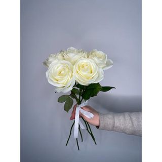 Biała Róża 60 cm, 5 szt