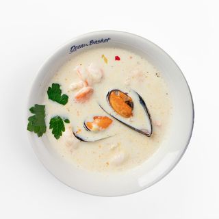Сливочный суп из морепродуктов 