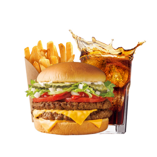 Double Cheeseburger + Frites + Boisson au choix