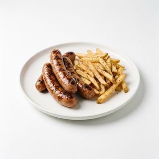 Salchichas Frankfurt Con Patatas Fritas