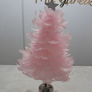 Choinka  z piórek różowa