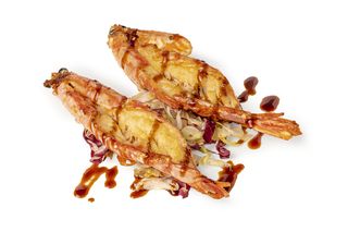 Gamberoni alla piastra con salsa - 3 pezzi
