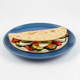 Piada con verdure miste e mozzarella