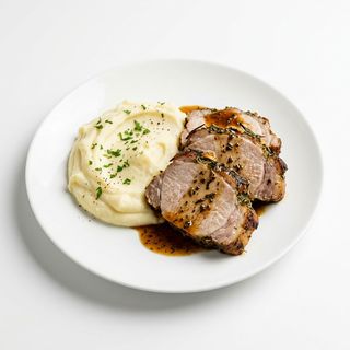 Arrosto di maiale con purè di patate
