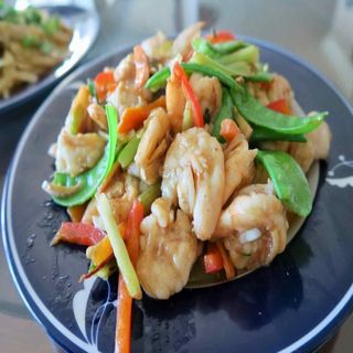 Gamberi con verdure alla giapponese