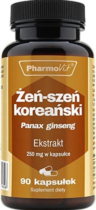 Żeń-szeń koreański Panax ginseng 4:1 ekstrakt 250mg 90 kapsułek PharmoVit