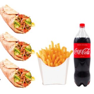 3 Durum + 1 Patatas + Coca-Cola 2 L