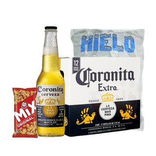 Pack Redondo 12 Coronita 21cl + Frutos Secos + Hielo 
