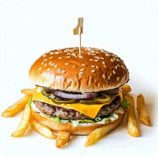 Oklahoma Cheeseburger Con Patatas Fritas Caseras