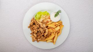 Shoarma z kurczaka, sos czosnkowy (zestaw)