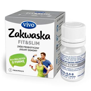 Jogurt domowy FIT & SLIM żywe kultury bakterii probiotyk opakowanie 2 x 0,5g ZAKWASKI VIVO