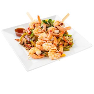 Brochetas De Langostinos