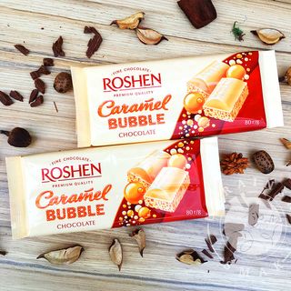 Czekolada z bąbelkami "Roshen" biała o smaku karmelowym 80g
