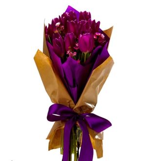 Buchet lalele si ambalaj