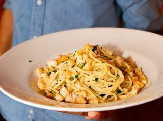 Spaghetti AOP y gambas