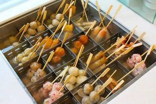 Spiedini di polpette brasato