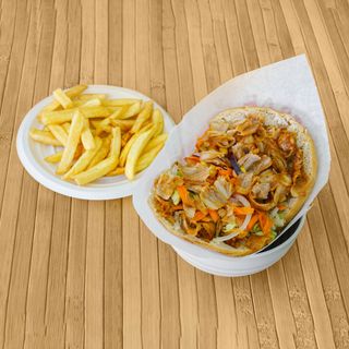 Menú Kebab solo carne + Patatas + Refresco