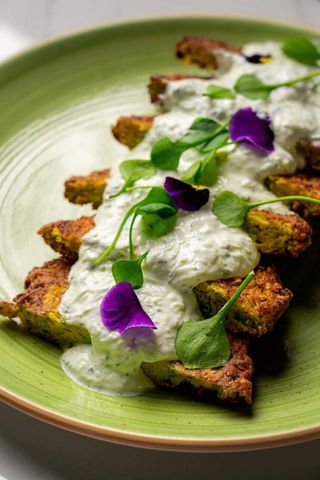 Zucchini steak and sweet menu