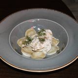 Пельмені з свининою , сметаною та зеленню 